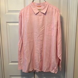 Tommy Bahama Pink Button-Up Linen Shirt